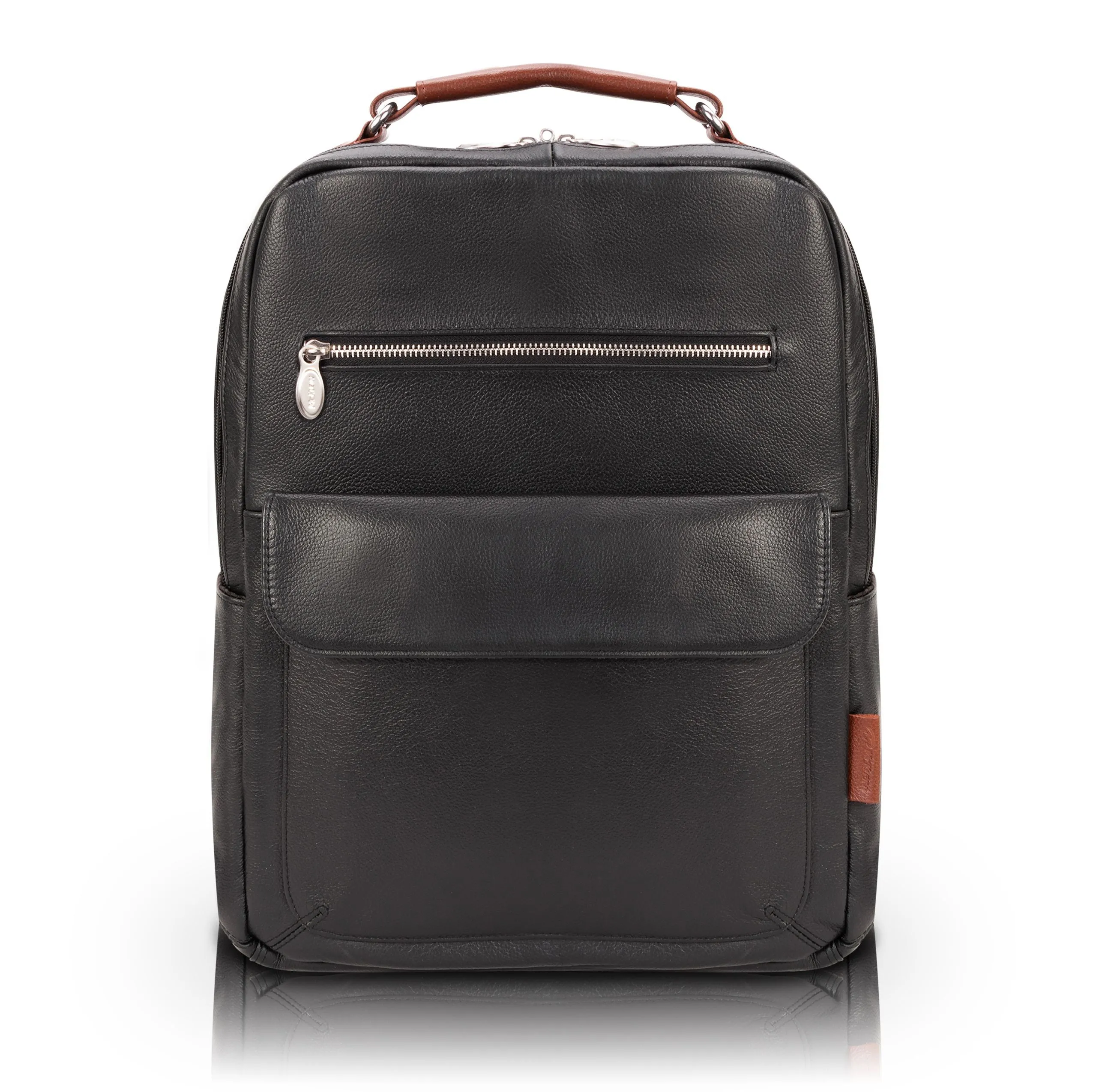 McKlein 17"" Leather Two-Tone Dual-Compartment Laptop Backpack