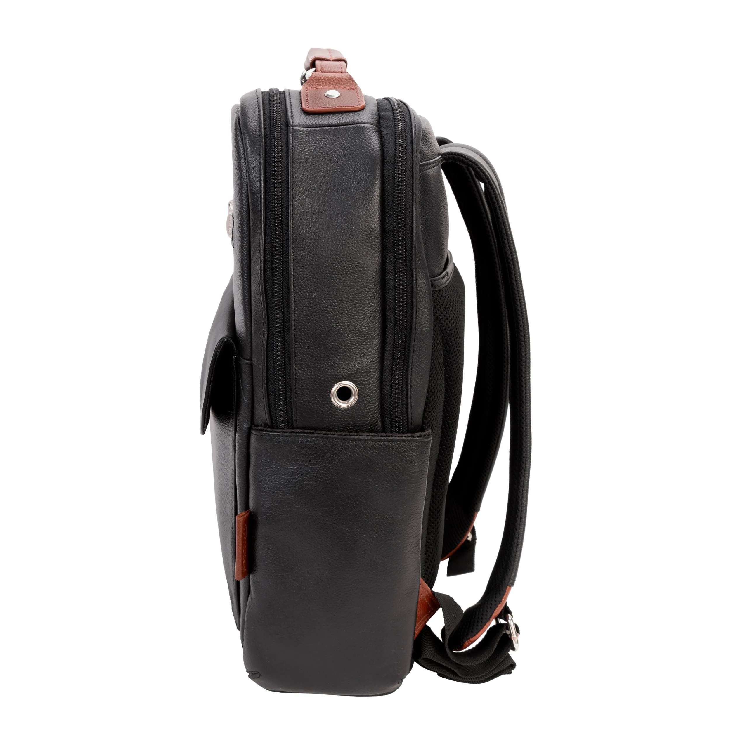 McKlein 17"" Leather Two-Tone Dual-Compartment Laptop Backpack