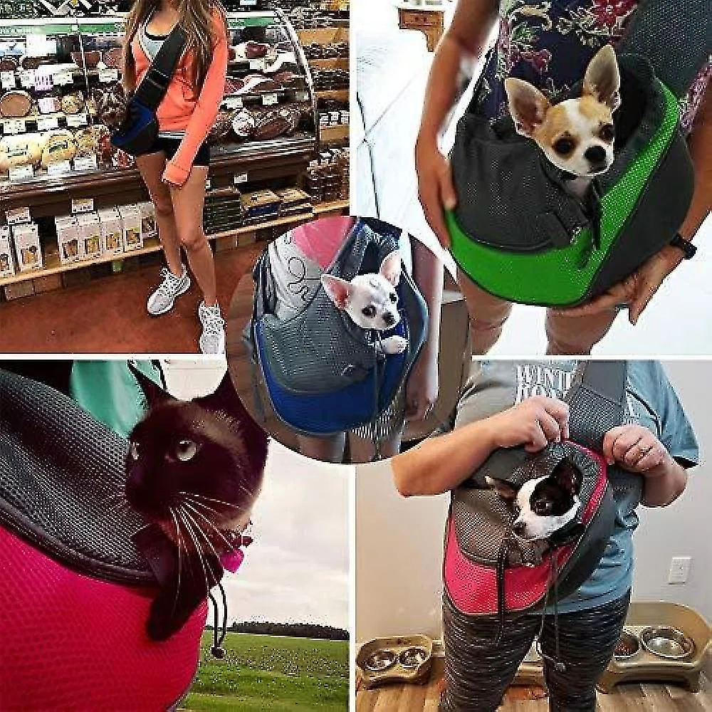 Medium Reflective Pet Dog Sling Carrier Breathable Mesh Travel Safe Sling Bag Carrier For Dogs Cats