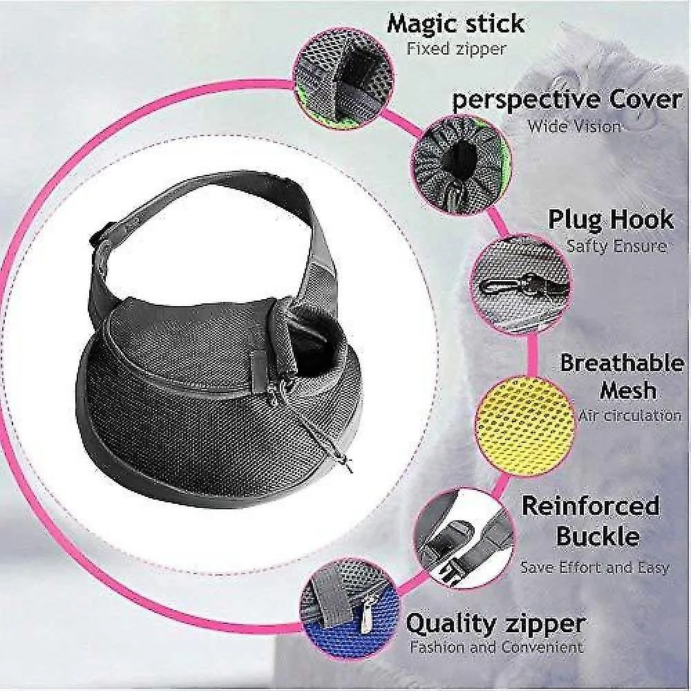 Medium Reflective Pet Dog Sling Carrier Breathable Mesh Travel Safe Sling Bag Carrier For Dogs Cats