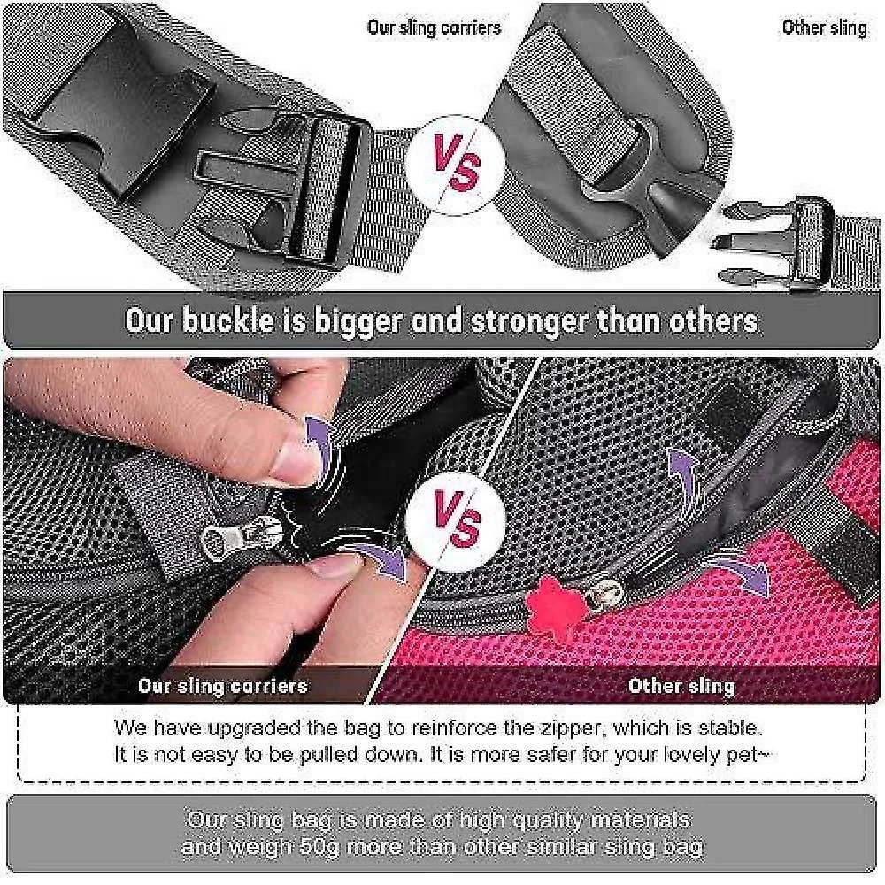 Medium Reflective Pet Dog Sling Carrier Breathable Mesh Travel Safe Sling Bag Carrier For Dogs Cats