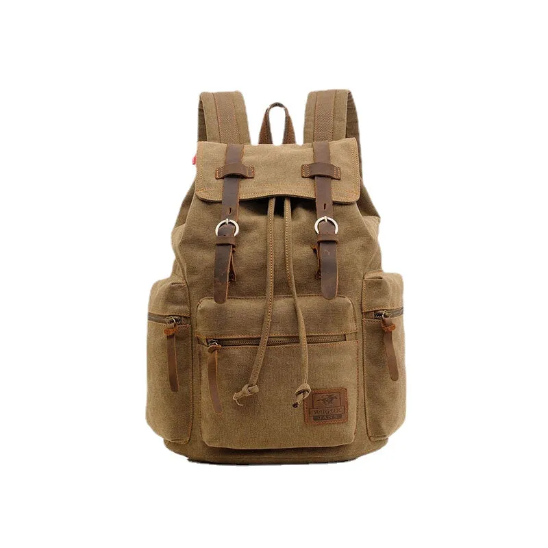 Men Vinatge Canvas Anti-theft Backpack Student Bag Travel