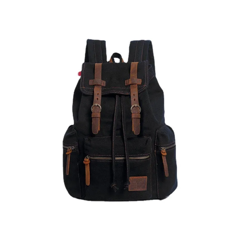 Men Vinatge Canvas Anti-theft Backpack Student Bag Travel