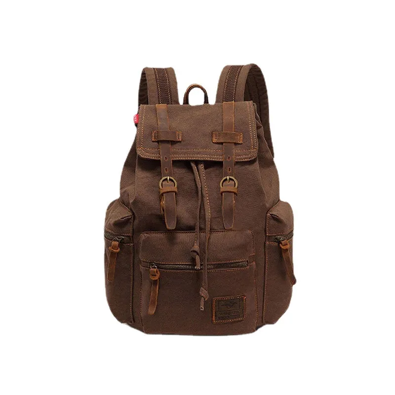 Men Vinatge Canvas Anti-theft Backpack Student Bag Travel