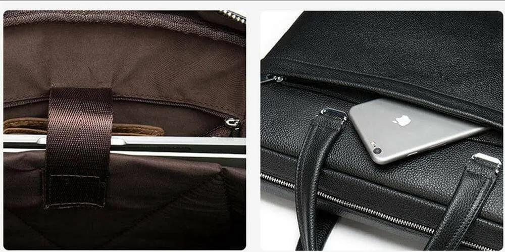 Men's Genuine Leather Laptop Briefcase Messenger Busienss Bags