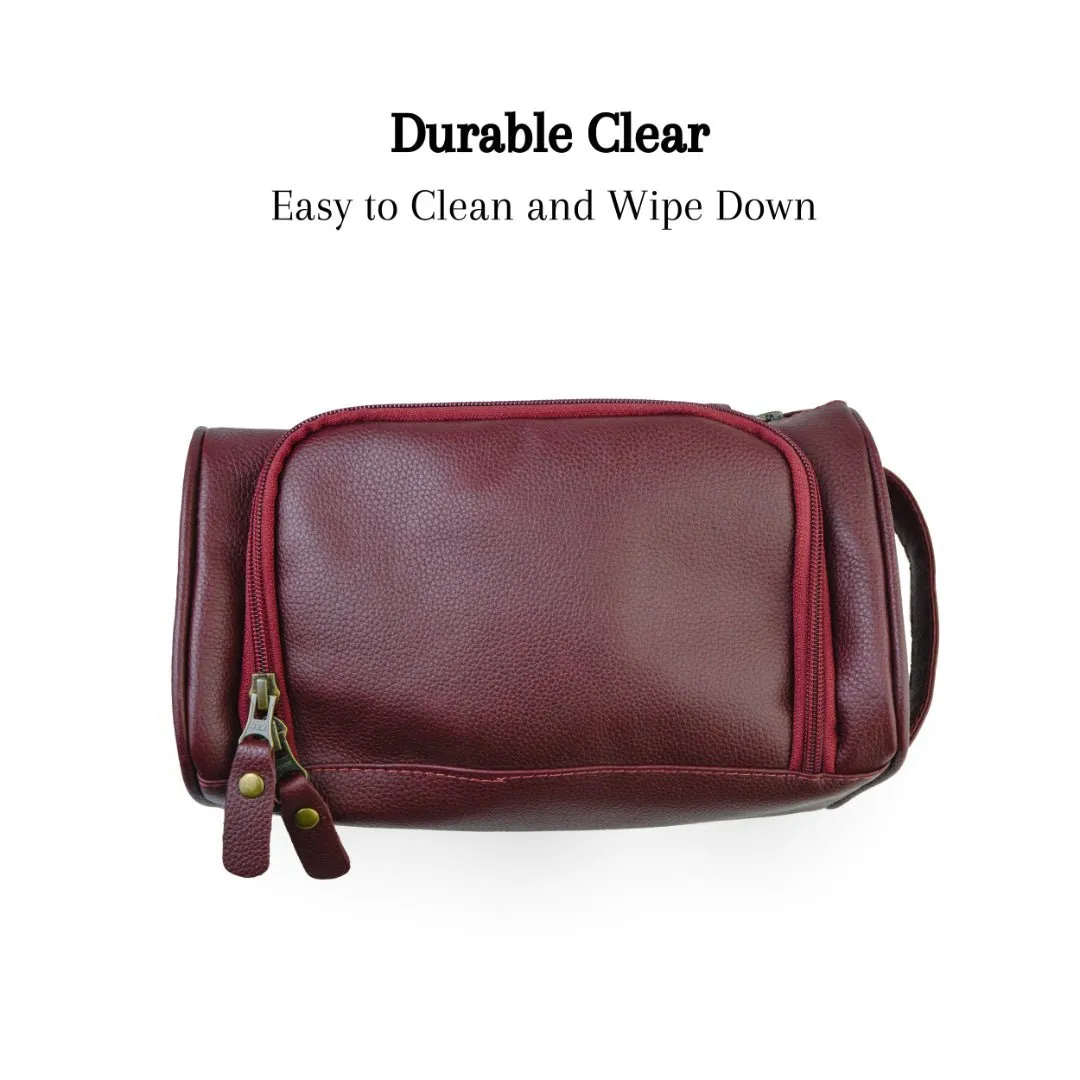 Mens Leather Toiletry  Bag - Dopp Kit