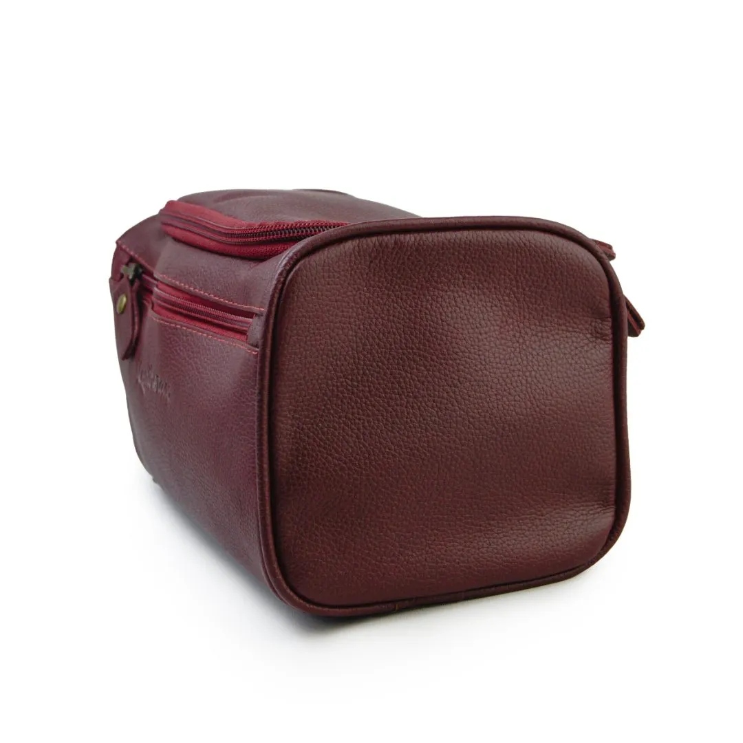 Mens Leather Toiletry  Bag - Dopp Kit