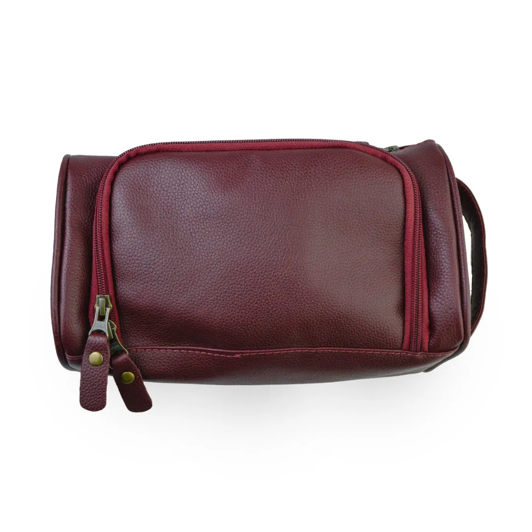 Mens Leather Toiletry  Bag - Dopp Kit