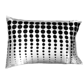 Modern Chic Accent Pillow. White with Black Polka Dots Bedding.