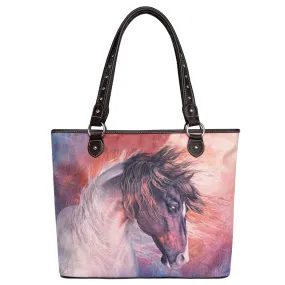 MW1021-8112  Montana West Horse Canvas Tote Bag