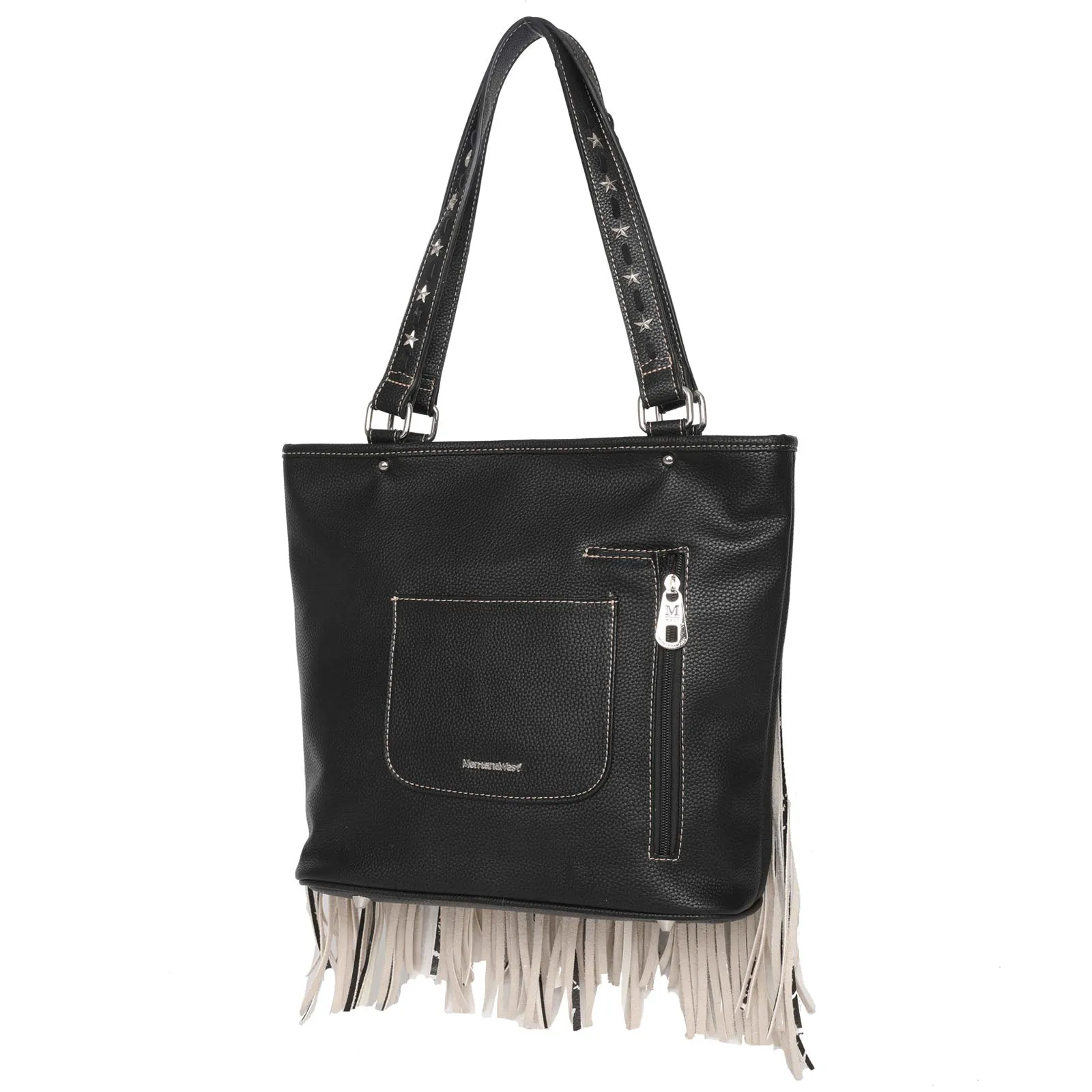 MW1081G-8317 Montana West Fringe American Flag Tote Bag