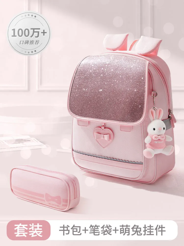 New Primary School Student Women's Schoolbag First, Second, Third and Fourth Grade Shoulder Spine Protection Children Backpack Wholesale Delivery