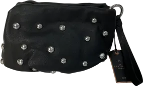 Next Black Leather Studded Clutch Bag