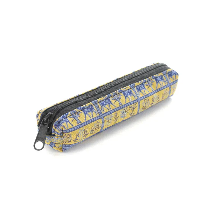 Nishijin-ori Pencil Case - The Bull in the I a r u Field - ,  Made in Kyoto, Japan,  Japanese traditional craft pen case