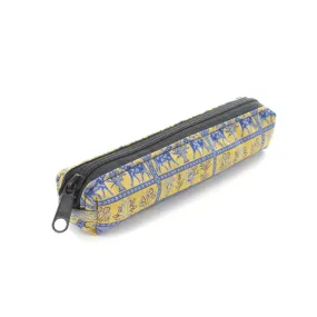 Nishijin-ori Pencil Case - The Bull in the I a r u Field - ,  Made in Kyoto, Japan,  Japanese traditional craft pen case