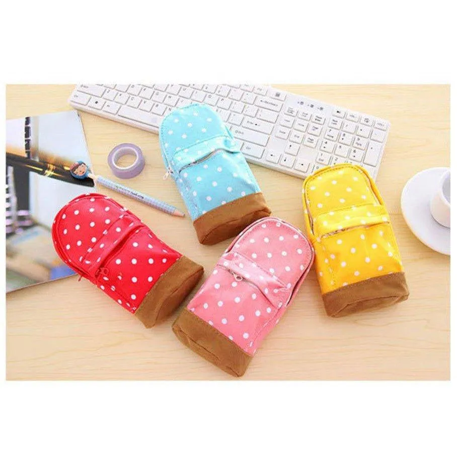 Original Cute Colorful Canvas Backpack Dot Modeling Pencil Case Pencil Bag Storage Bag Modeling Pencil Case NP-H7TIQ-118