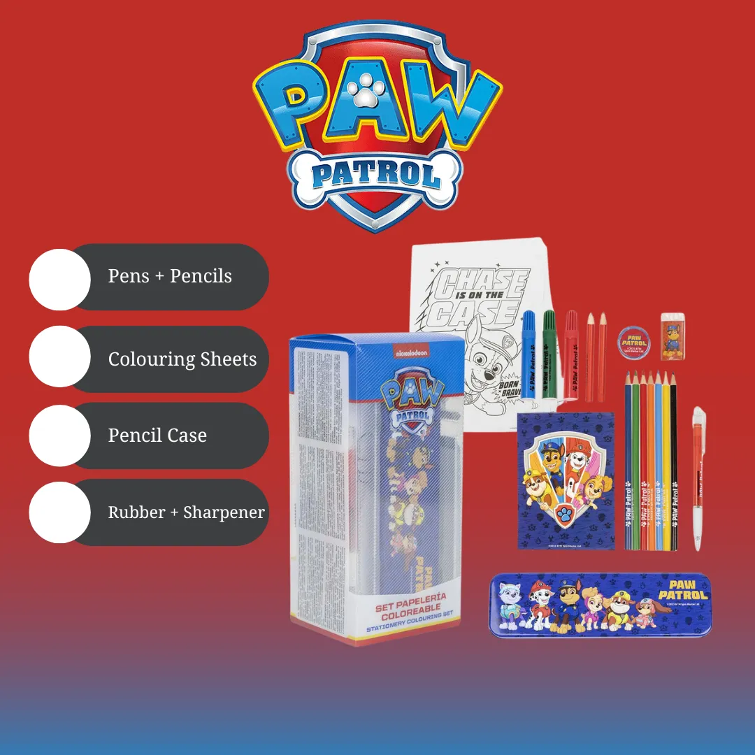 Paw Patrol School Stationery Colouring Set