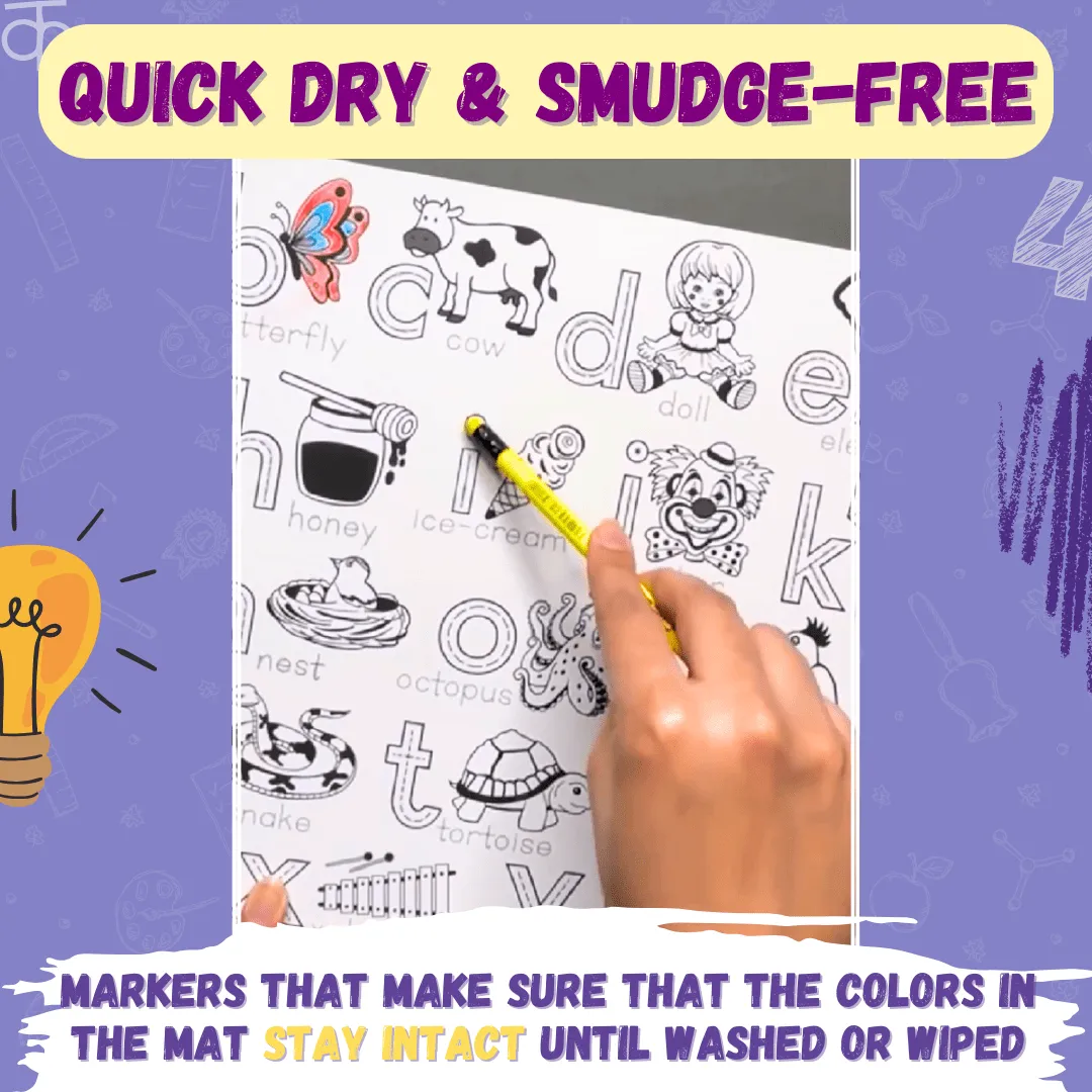 PepPlay Doodle Placemats – My First Educational Set (DIY Drawing Kit)