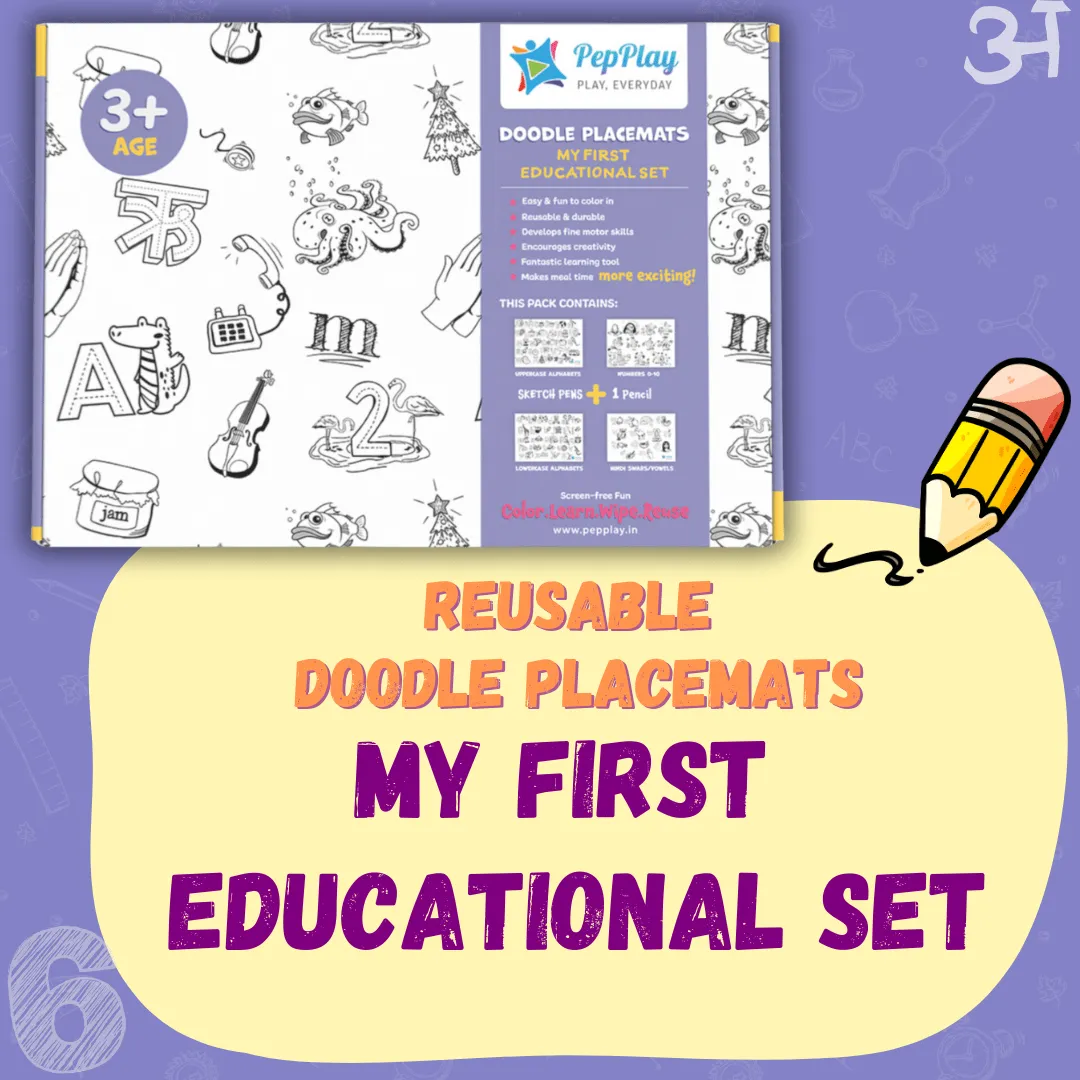 PepPlay Doodle Placemats – My First Educational Set (DIY Drawing Kit)