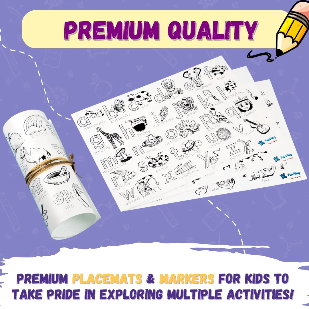 PepPlay Doodle Placemats – My First Educational Set (DIY Drawing Kit)