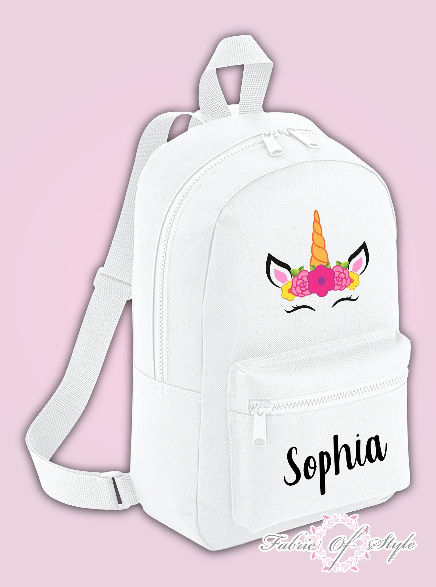 Personalised Kids Backpack - Any Name Unicorn Girls NURSERY Back To School Bag