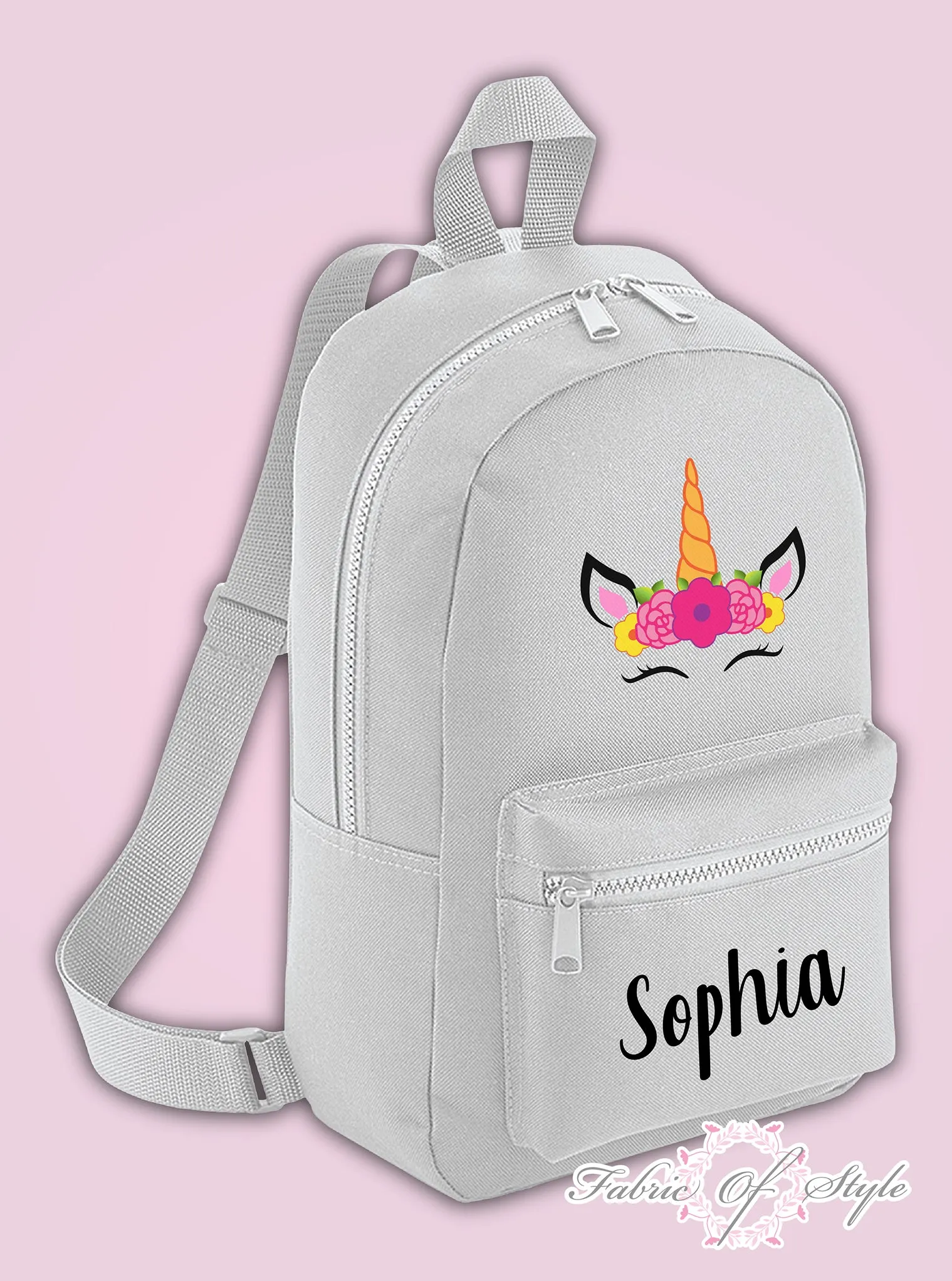 Personalised Kids Backpack - Any Name Unicorn Girls NURSERY Back To School Bag