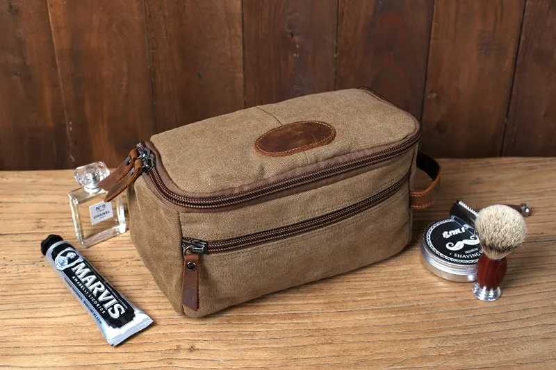 Personalized Mens Toiletry Bag Canvas Hanging Travel Dopp Kit Bag