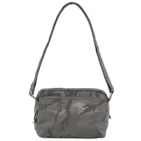 Pierre Cardin Anti - Theft Cross Body Bag Grey Camo - 23x9x26cm