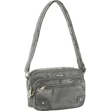 Pierre Cardin Anti - Theft Cross Body Bag Grey Camo - 23x9x26cm