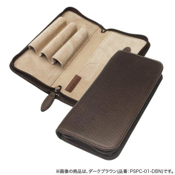 PILOT PSPC-01 Pensemble Leather Pen Case Natural Leather Premium Pen Case High Texture Black Brown Dark Brown