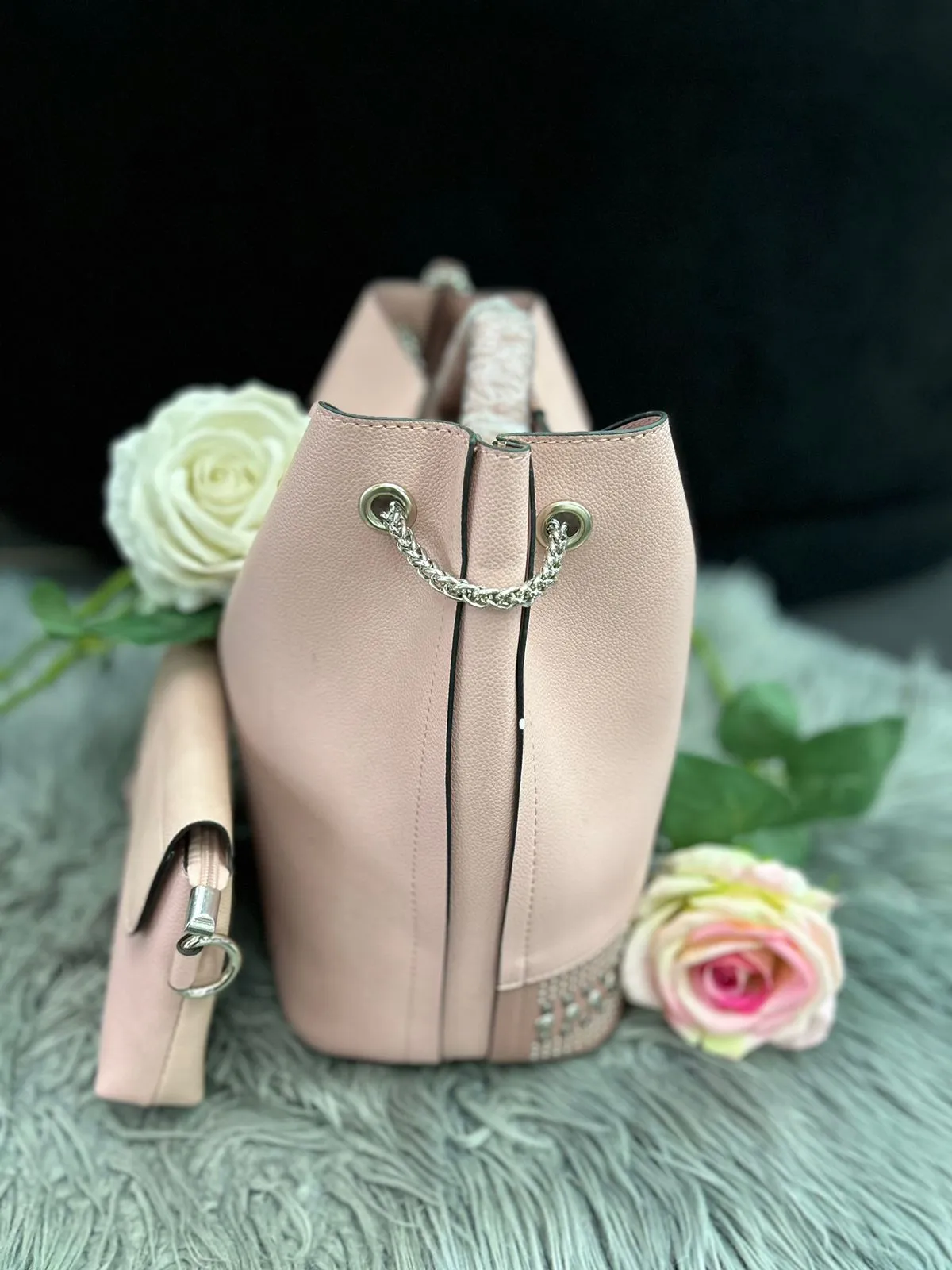 Pink Tote studded bag