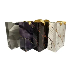 Premium Gloss Laminated Marble Effect, Ribbon Handle Paper Bags