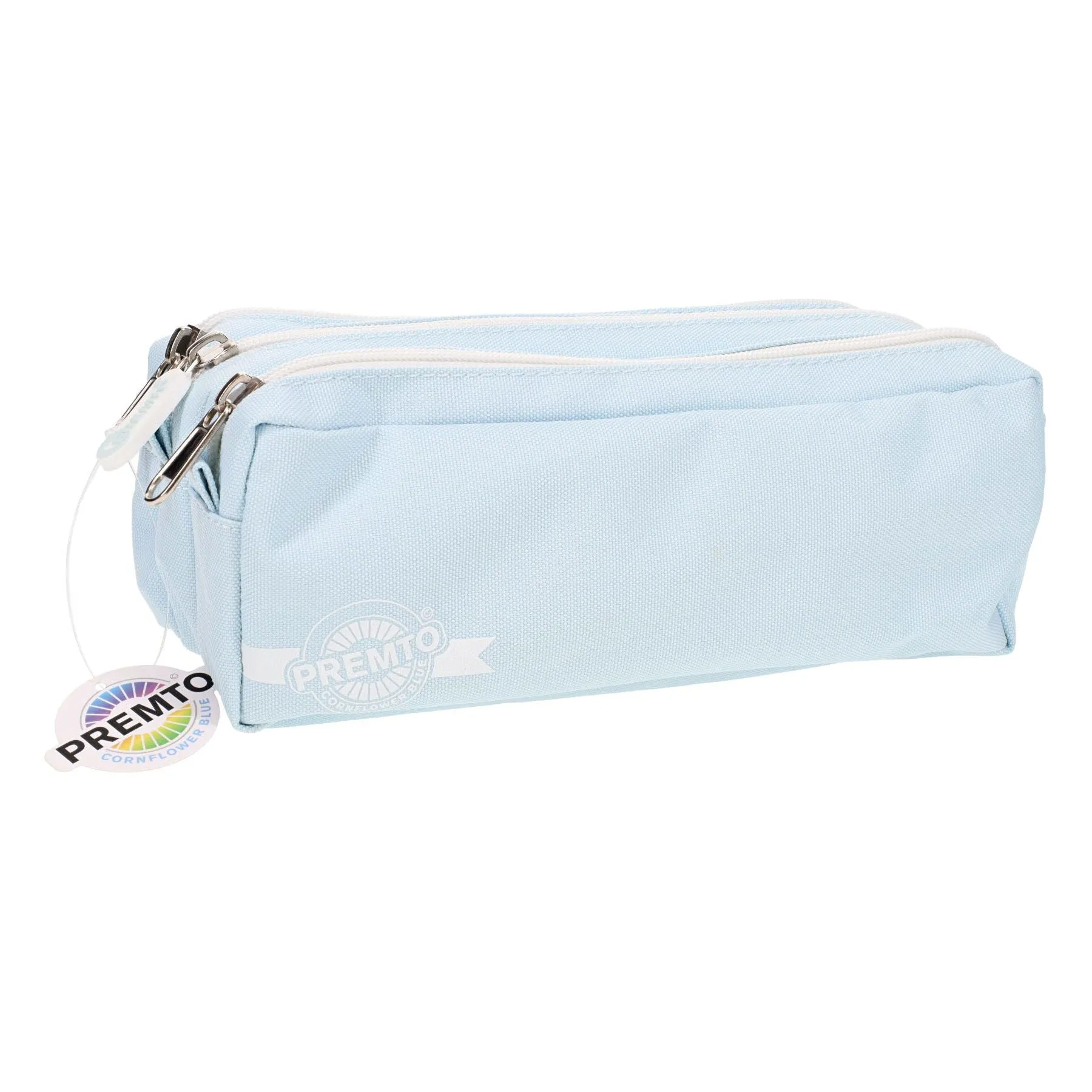 Premto - Pencil Case - 3 Pocket - Pastel - Cornflower Blue