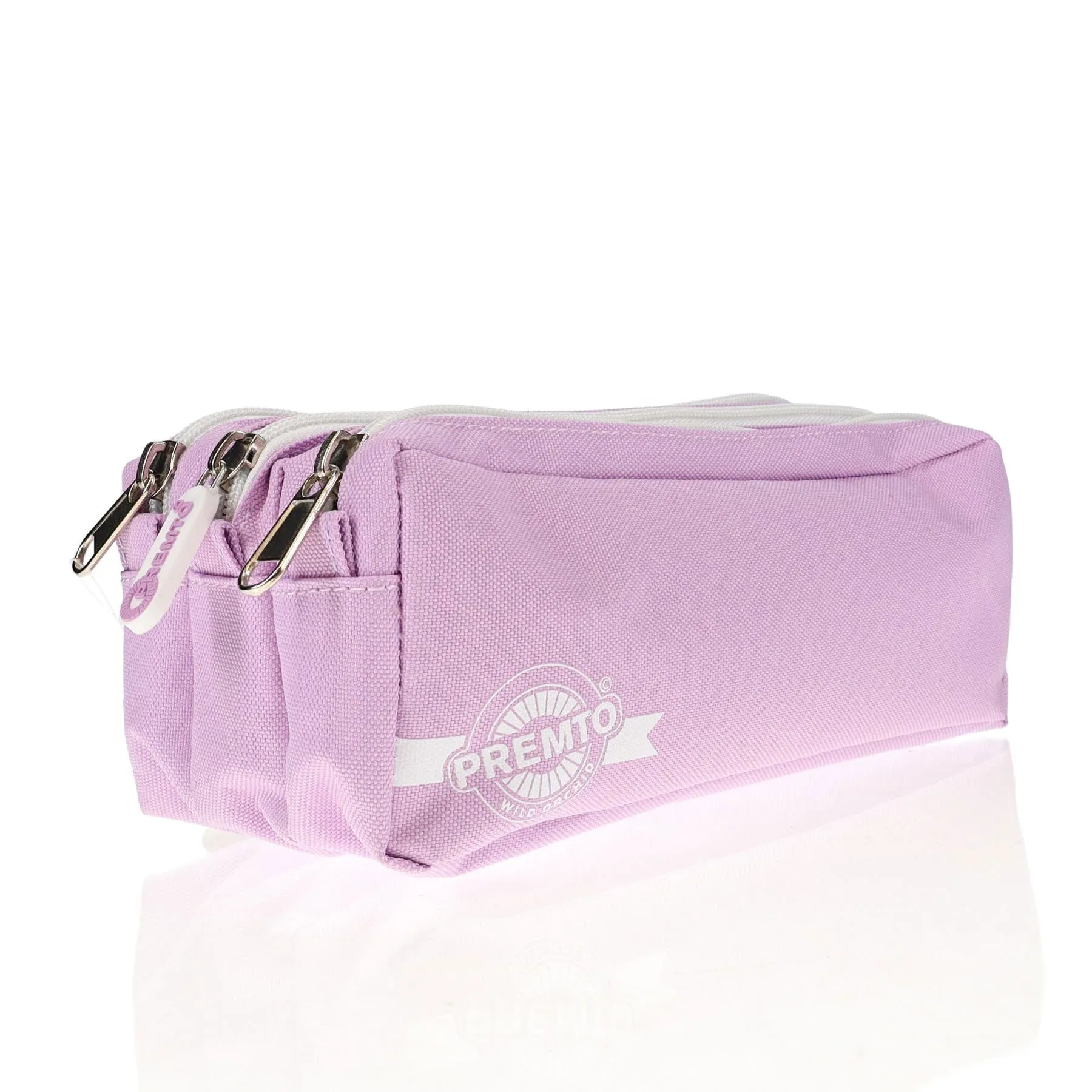 Premto - Pencil Case - 3 Pocket - Pastel - Wild Orchid