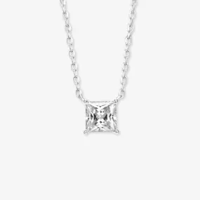 Princess Cut Floating Necklace