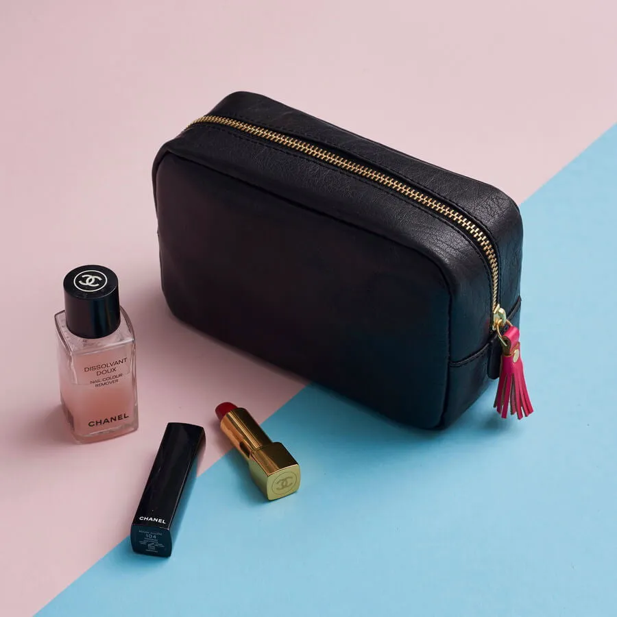 Queen Bee Leather Tassel Make-Up Bag