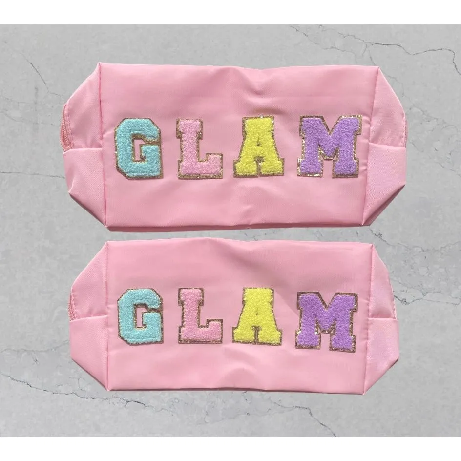 "GLAM" Patch Makeup Bag