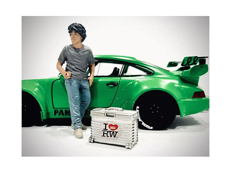 "RWB Legend Akira Nakai" Nakai-San Figure 2 with Briefcase for 1/18 Scale Models by American Diorama