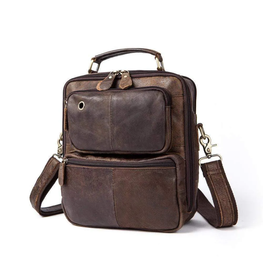 Rossie Viren  Vintage Crossbody Bag Two Pockets Front With Grab Handle And Long Shoulder Strap