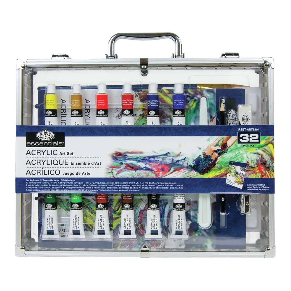 Royal Brush - Essentials Acrylic Art Set In Metal Case 32 pack*