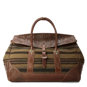 RRL by Ralph Lauren Handwoven Jacquard Overnight Bag Grey / Brown Multi