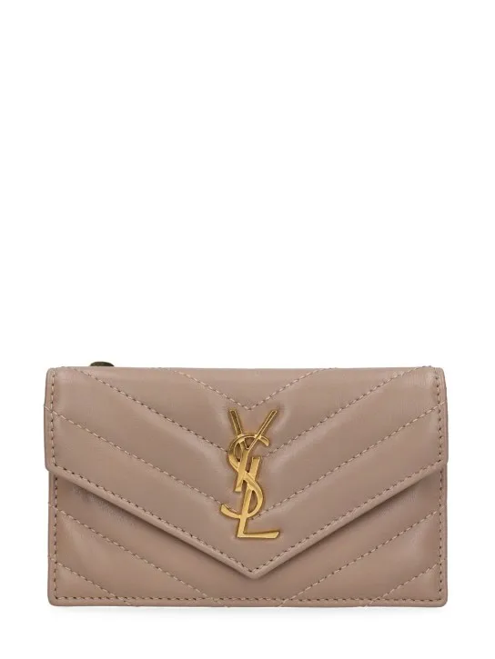 Saint Laurent   Leather fragments credit card case 