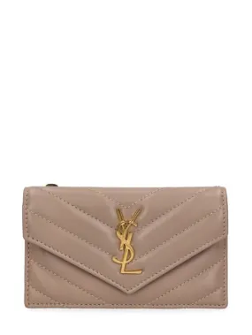 Saint Laurent   Leather fragments credit card case 