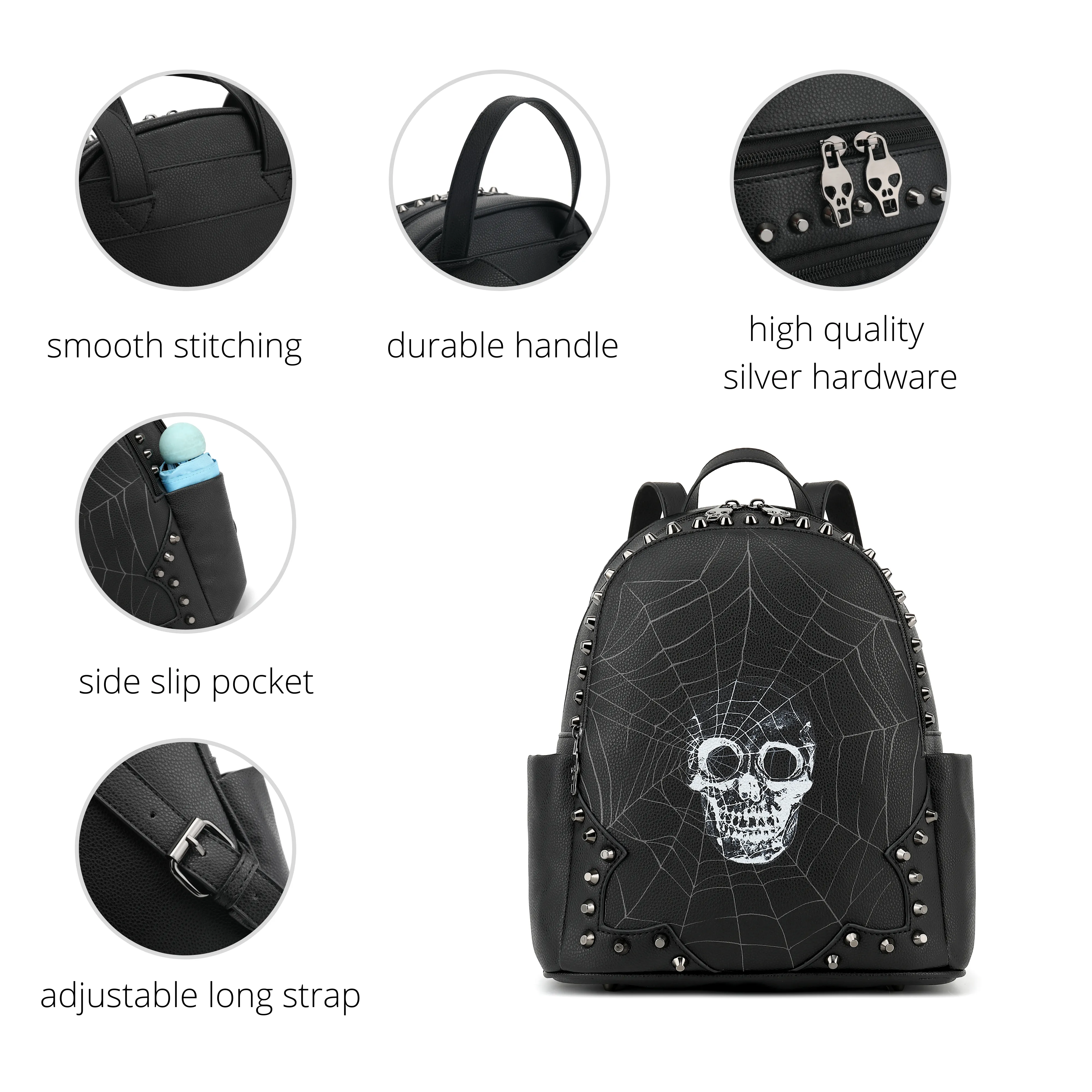 Scarleton Studded Punk Backpack H209301C