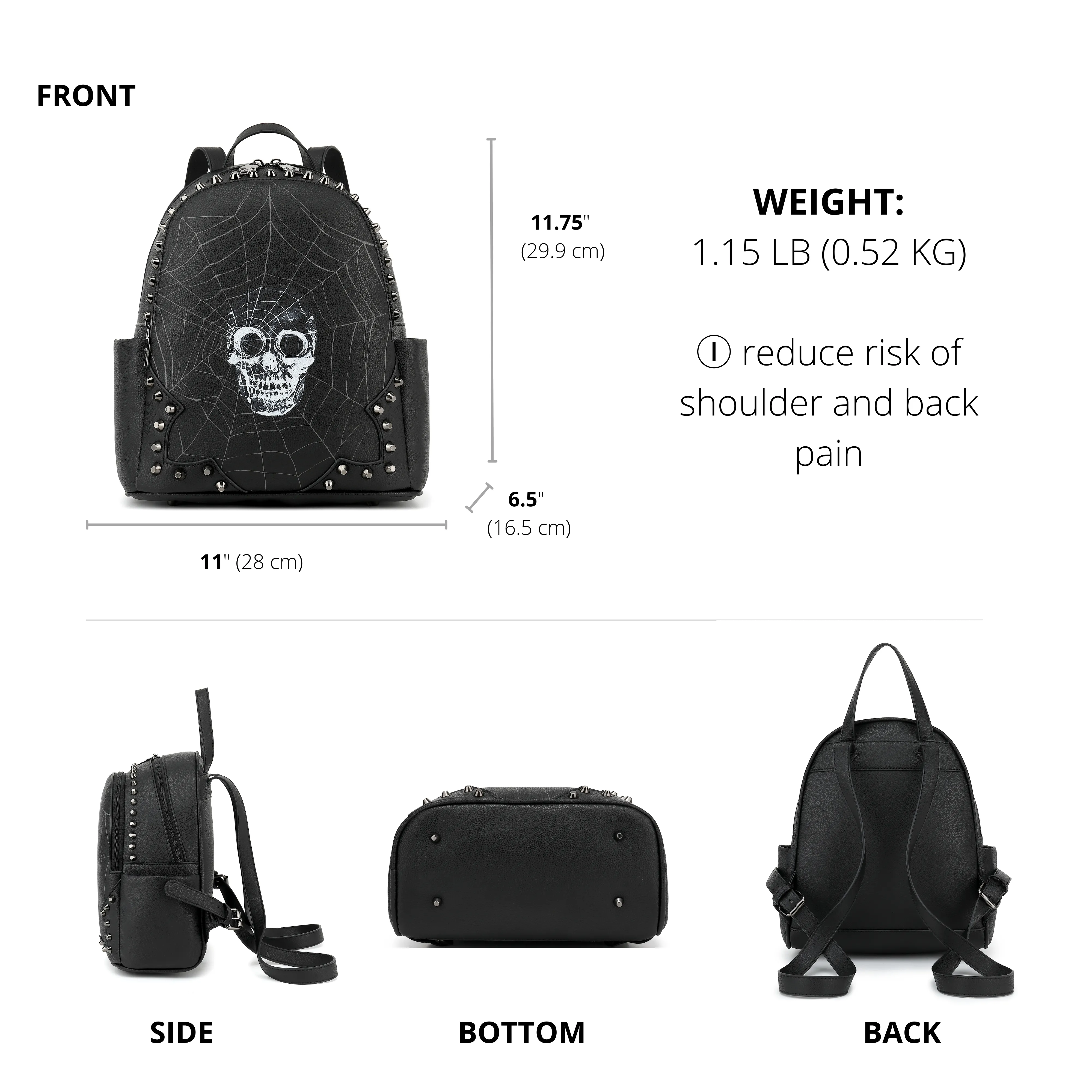 Scarleton Studded Punk Backpack H209301C