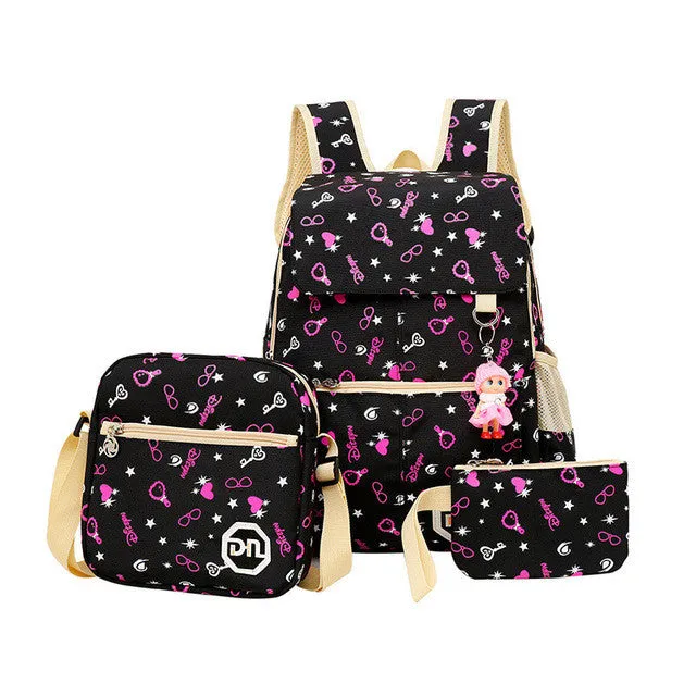 School Bags for Teenagers Girls Schoolbag Large Capacity Ladies Dot Printing School Backpack set Rucksack Bagpack Cute Book Bags