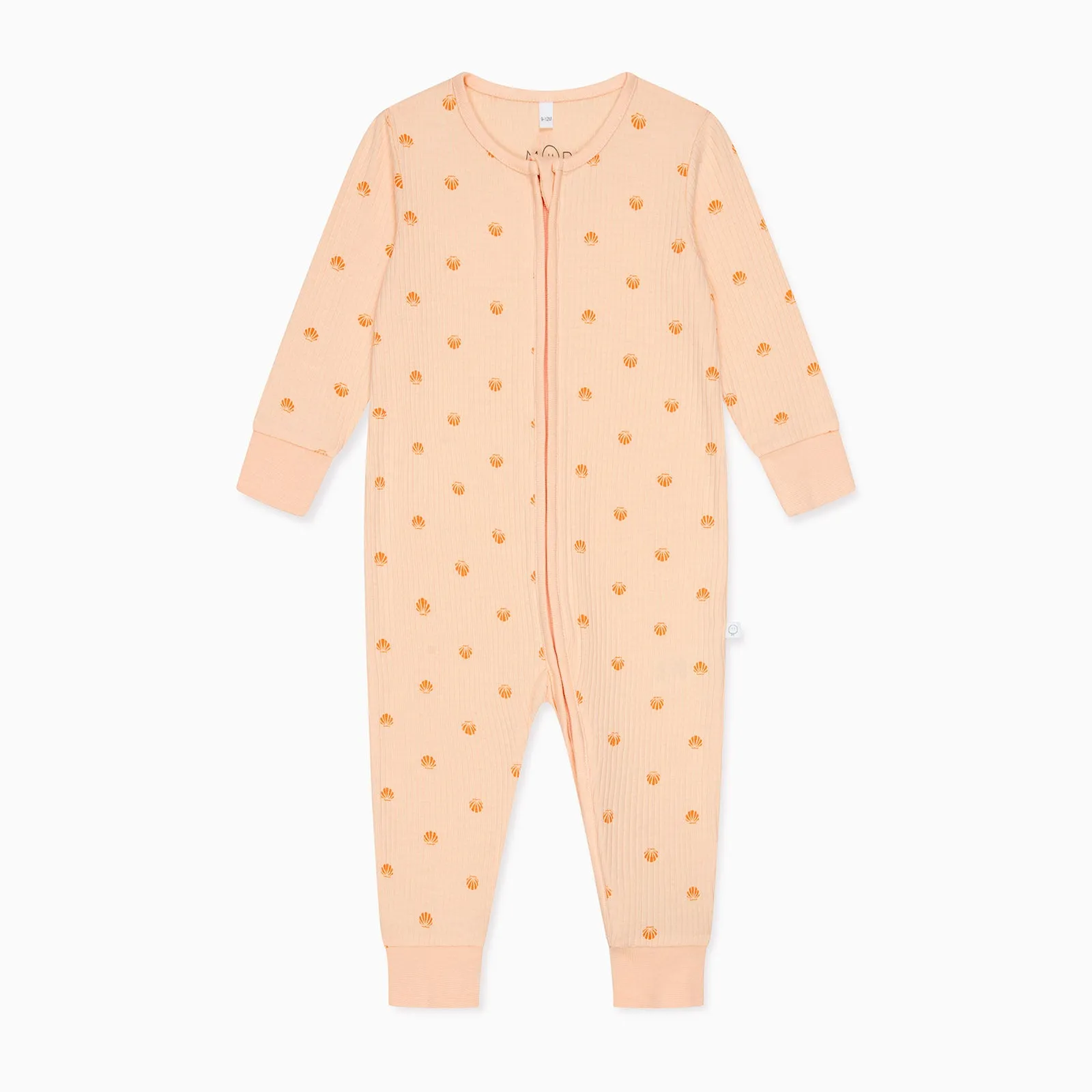 Shell Print Ribbed Clever Zip Snug Fit Pajamas