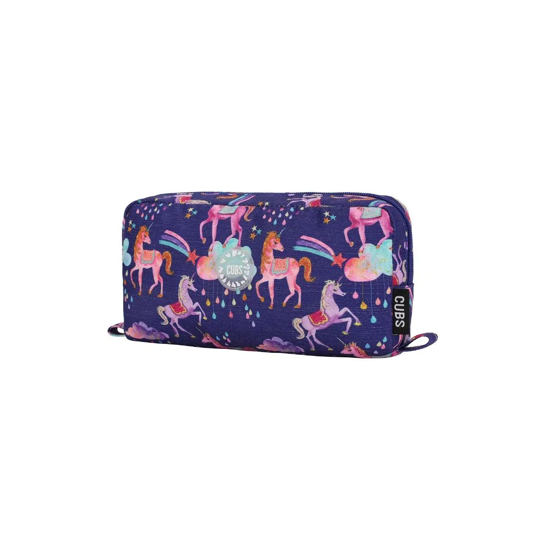 Shiny Fabric Navy Pencil Case