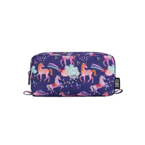 Shiny Fabric Navy Pencil Case