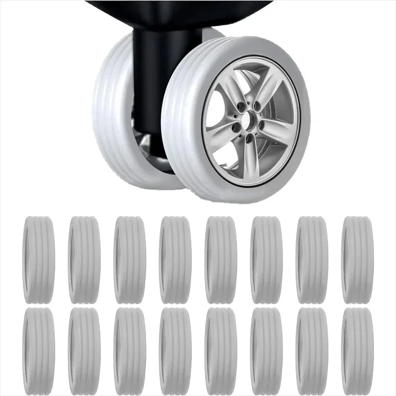 Silicone Luggage Wheel Protectors – Sleek Trolley Case Caster Covers for Silent Gliding and Durable Suitcase Style